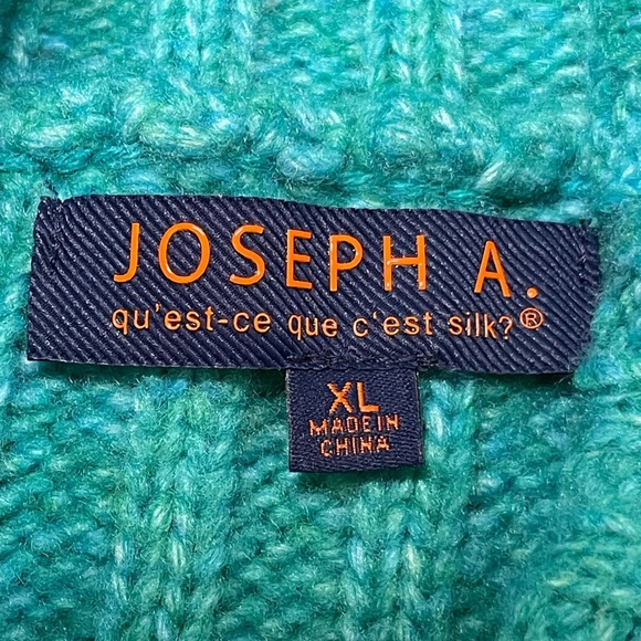 NWT Joseph A. Turquoise Ribbed Turtleneck Sweater Size XL - Picture 4 of 12